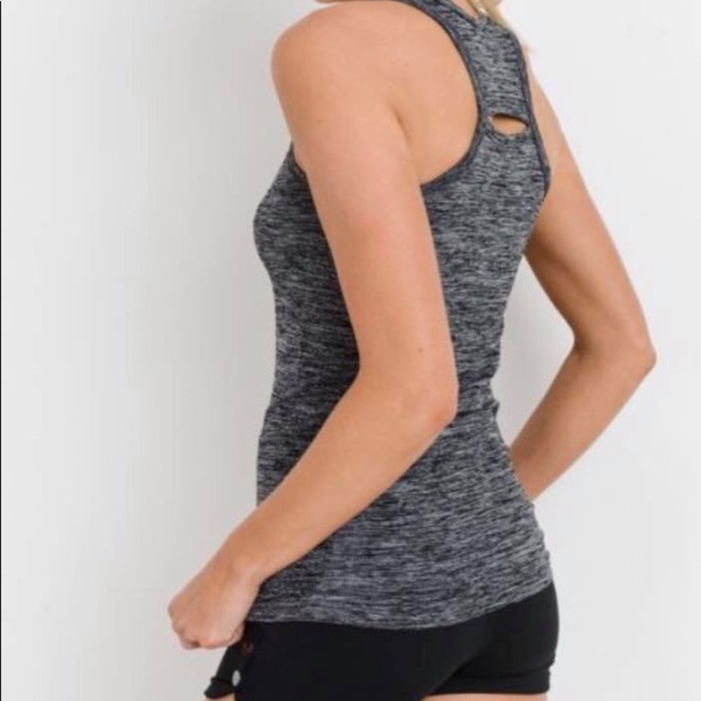 Mono B Racerback Tank Top with Peekaboo Cut-Out